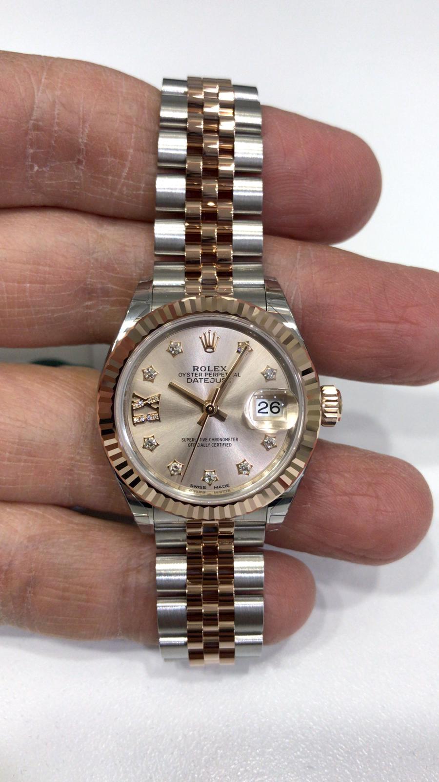 Rolex [NEW] Datejust 28mm 279171-G17.ix-63341 Pink Dial IX Diamond Jubilee Ladies | WORLDTIMER